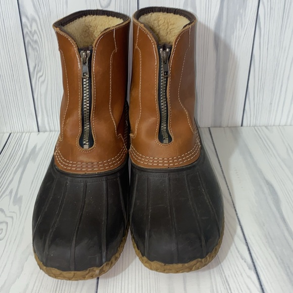 LL Bean Lined Front Zip Duck Boots - Picture 3 of 6